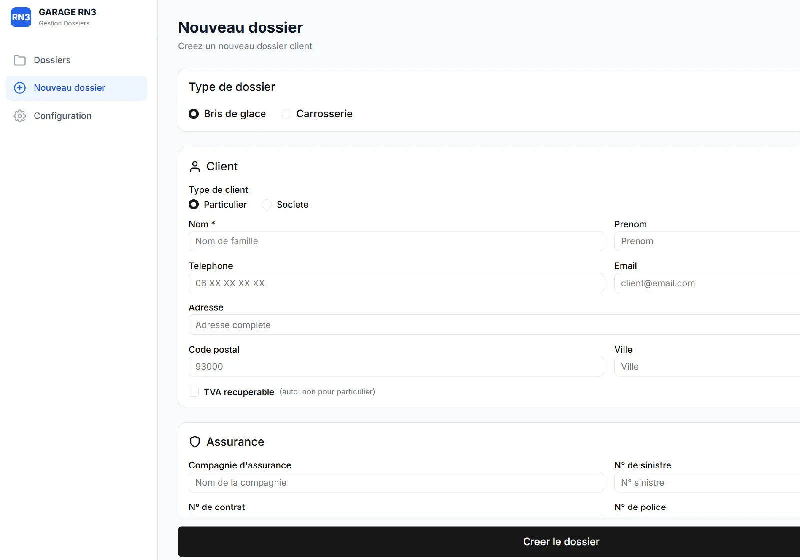 Création d’un logiciel de gestion de dossiers avec suivi des statuts et des pièces